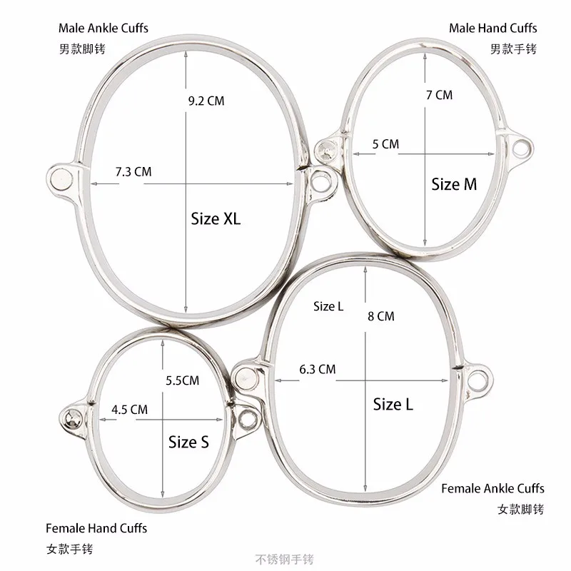 Хит продаж браслет из нержавеющей стали SM манжеты для бондажа с замком и цепочкой