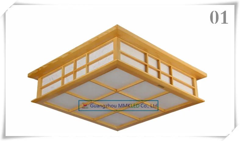 Деревянная Светодиодная потолочная лампа в японском стиле татами с крышкой из