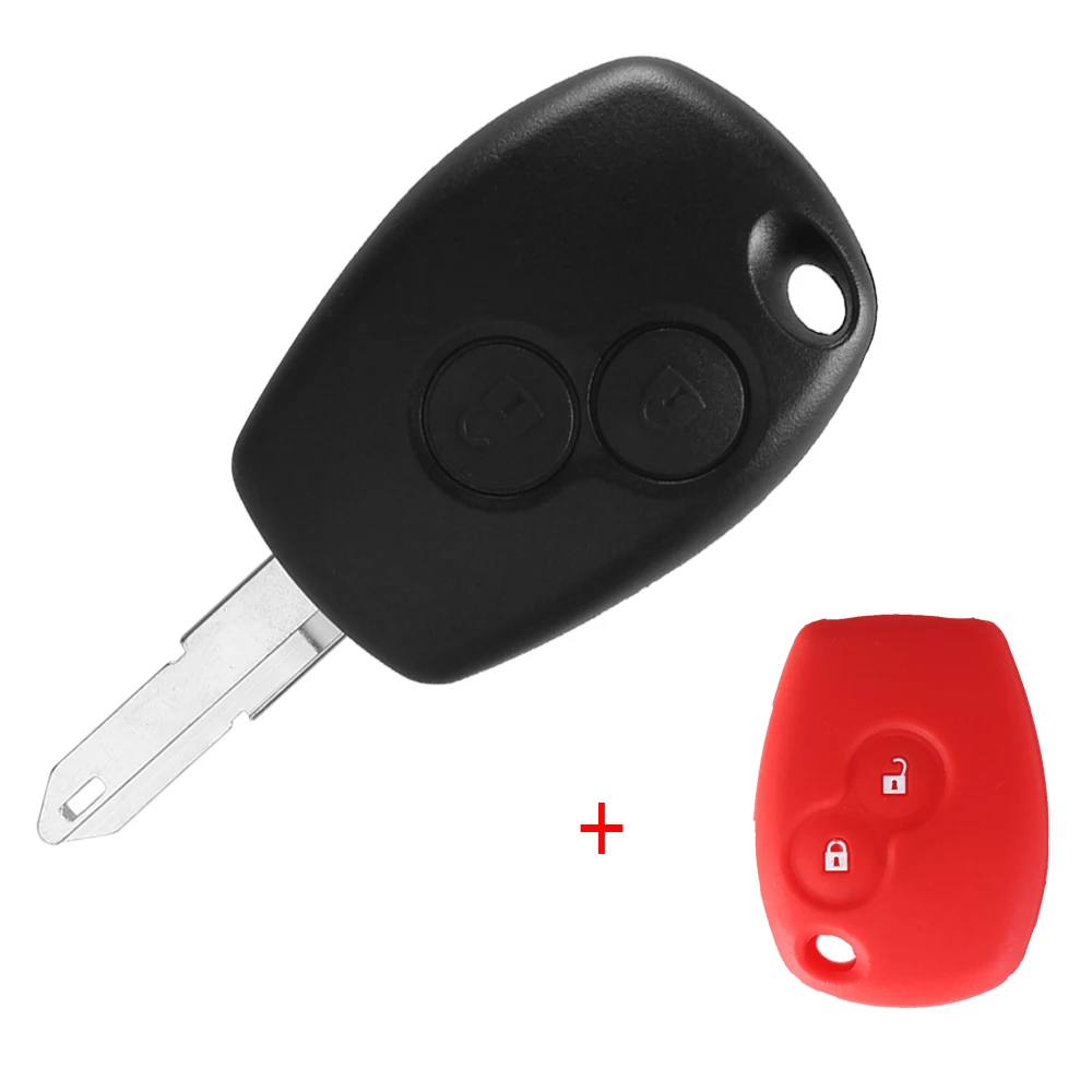 red Dandkey 2 кнопки ключа автомобиля оболочки Замена чехол 2 кнопки для Renault Duster Logan Fluence Clio Kangoo Sandero - Количество кнопок: red