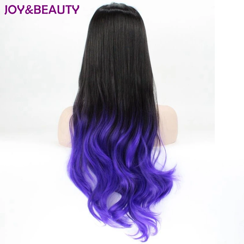 JOY & BEAUTY женский темно фиолетовый синтетический парик длинные волнистые волосы