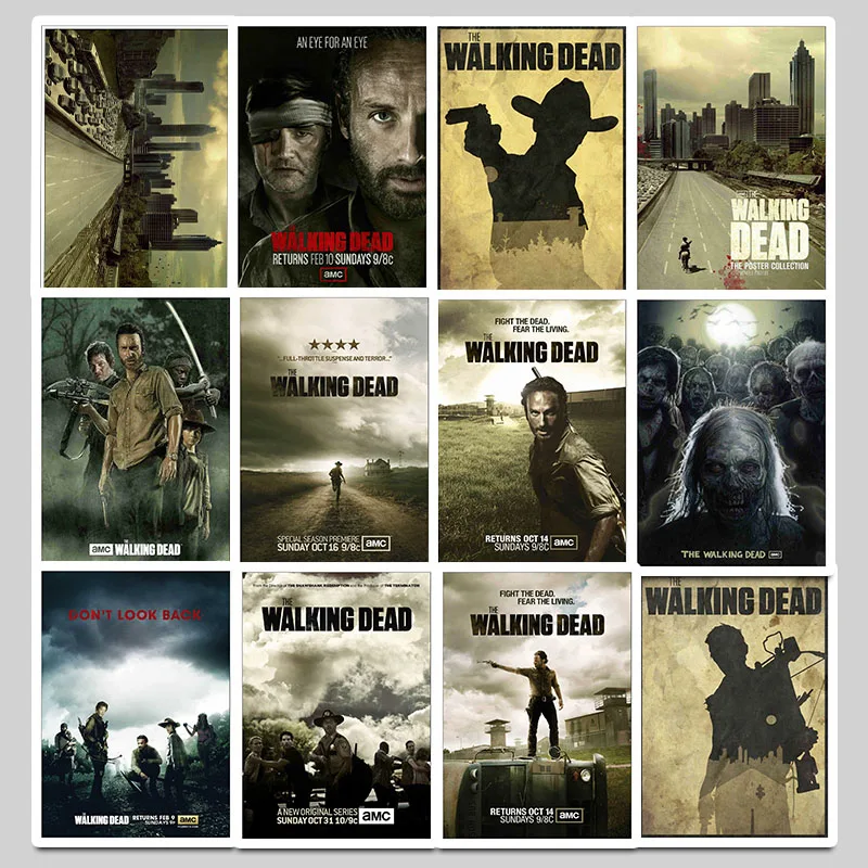 25PCS Classic Terror Drama Dead Walking Stickers Decal to Guitar Motorcycle Luggage Skateboard Snowboard Fridge car Laptop phone