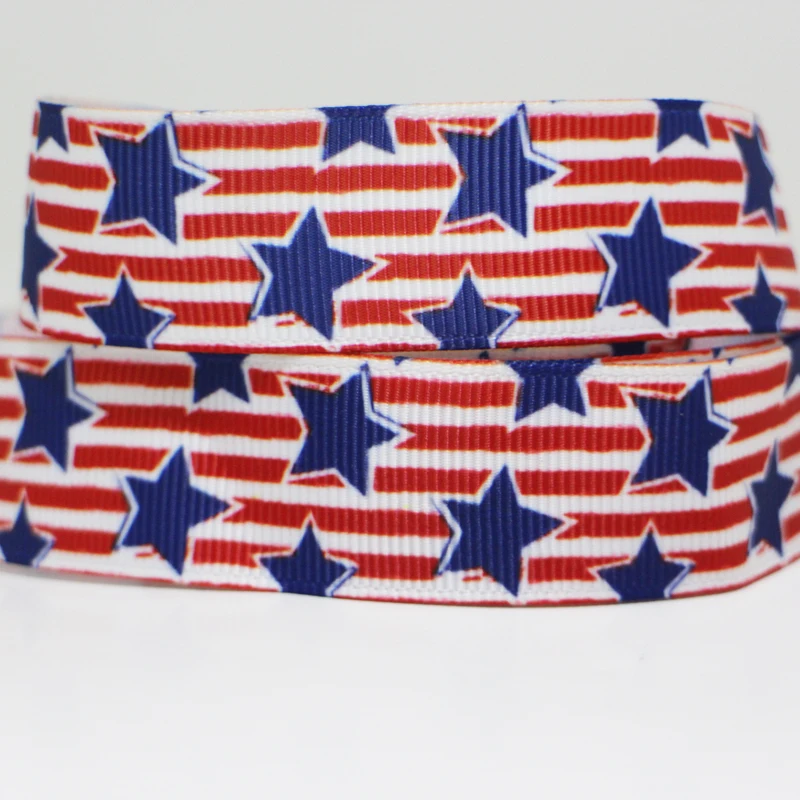 50 ярдов 7/8 &quot1&quot 1 5 &quot2&quot 3 &quot22 мм 25 38 75 День Независимости напечатанный grosgrain