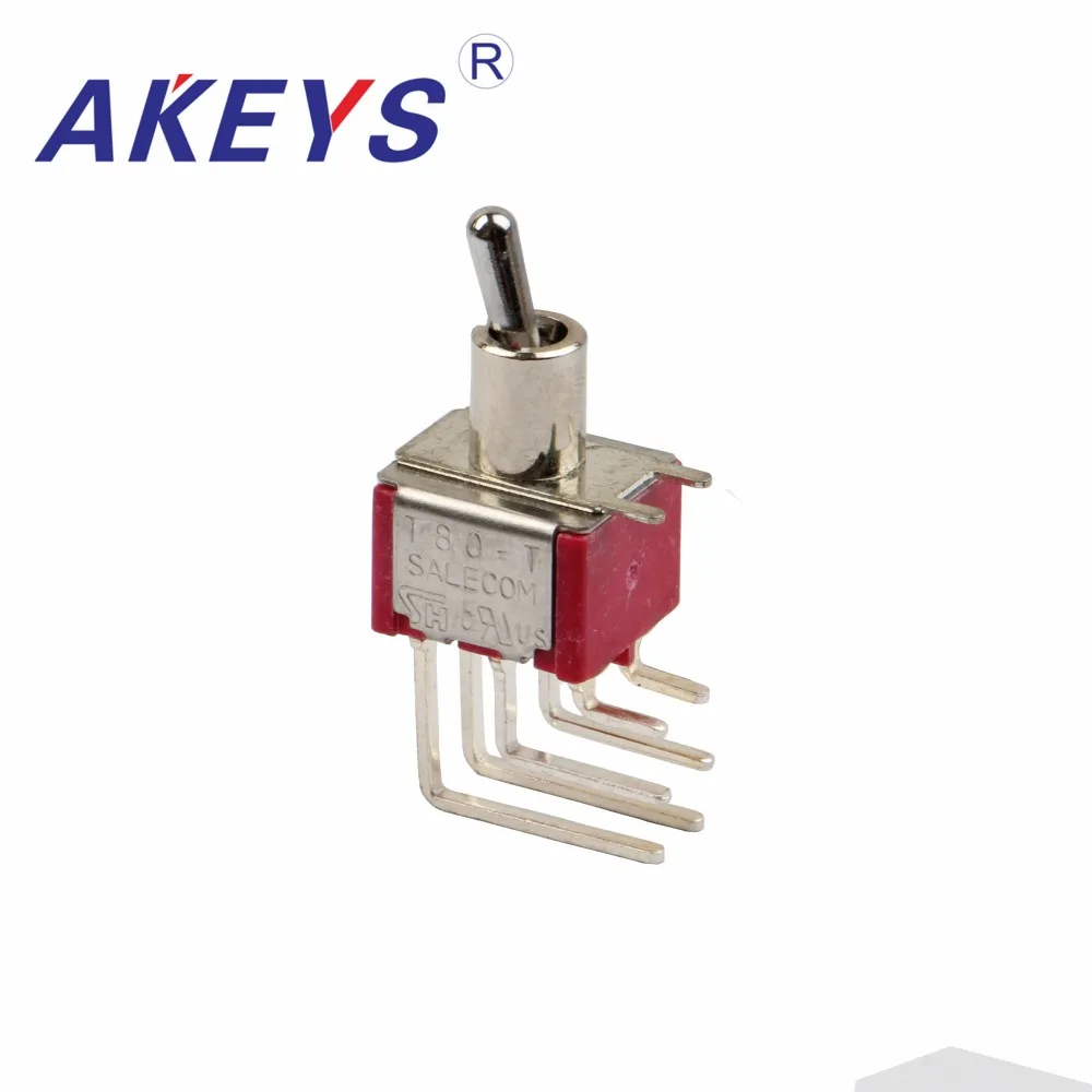 

10 шт. MTS-202-C4-NO-6,9 мм T80-t 6 мм изгиб ножной кулисный переключатель кулисный рычаг переключатель 6P2T/6P3T