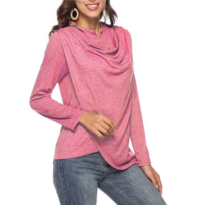 Новинка 2019 года толстовки кофты для женщин с длинным рукавом Нерегулярные