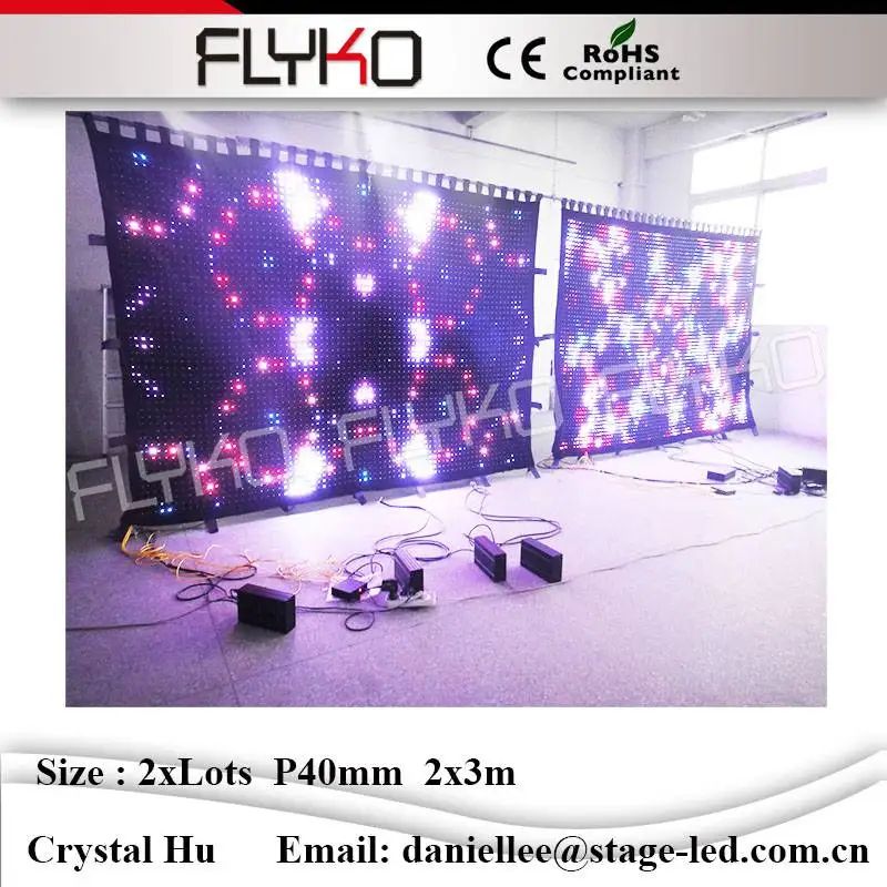 Концертные фоны Складные led видео ткань видения шторы P40mm 2x6m | Лампы и освещение