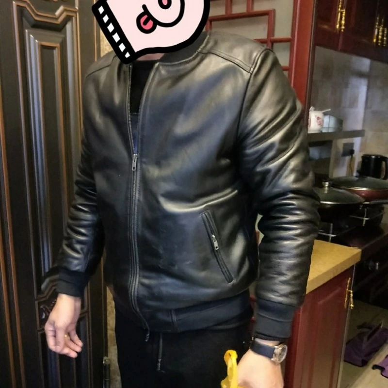Куртка Пилота авиационного размера плюс 5XL из натуральной овчины, черная куртка из натуральной кожи, мужская куртка-бомбер из овчины, пальто авиатора