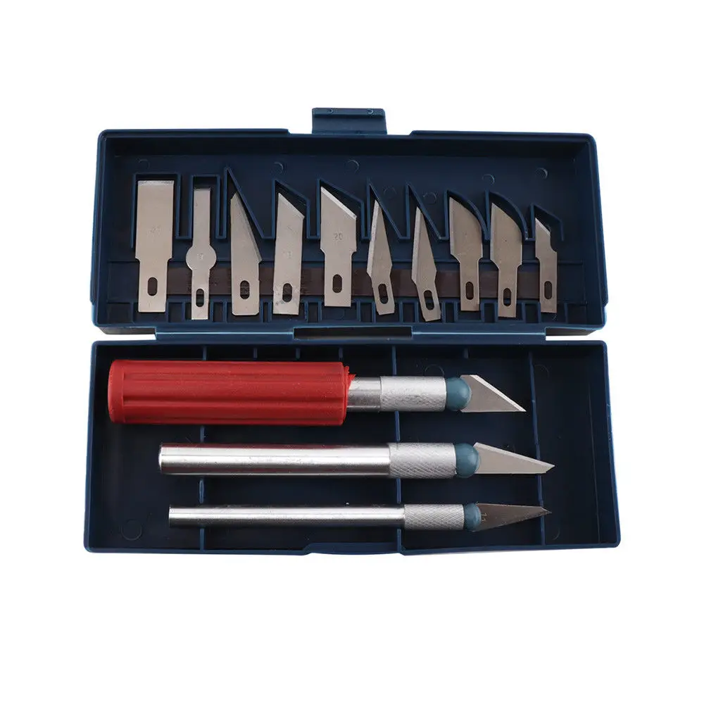 Craft Artwork Cutting Knife DIY Carving Knife Stencil Scoring Hobby Chiseling Model Repairing Sculpture Scalpel Knife 13PCS/lot
