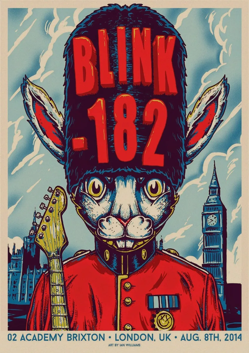ВИНТАЖНЫЙ ПЛАКАТ Blink 182 рок-группа крафт ретро панк-рок плакат Европейская и американская музыкальная команда звезда рисунок Ретро плакат 1