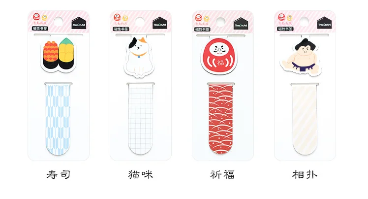 1 шт. Kawaii различные милые кошки фрукты сумо Закладка-магнит бумажный зажим школьные офисные поставки подарок канцелярский подарок