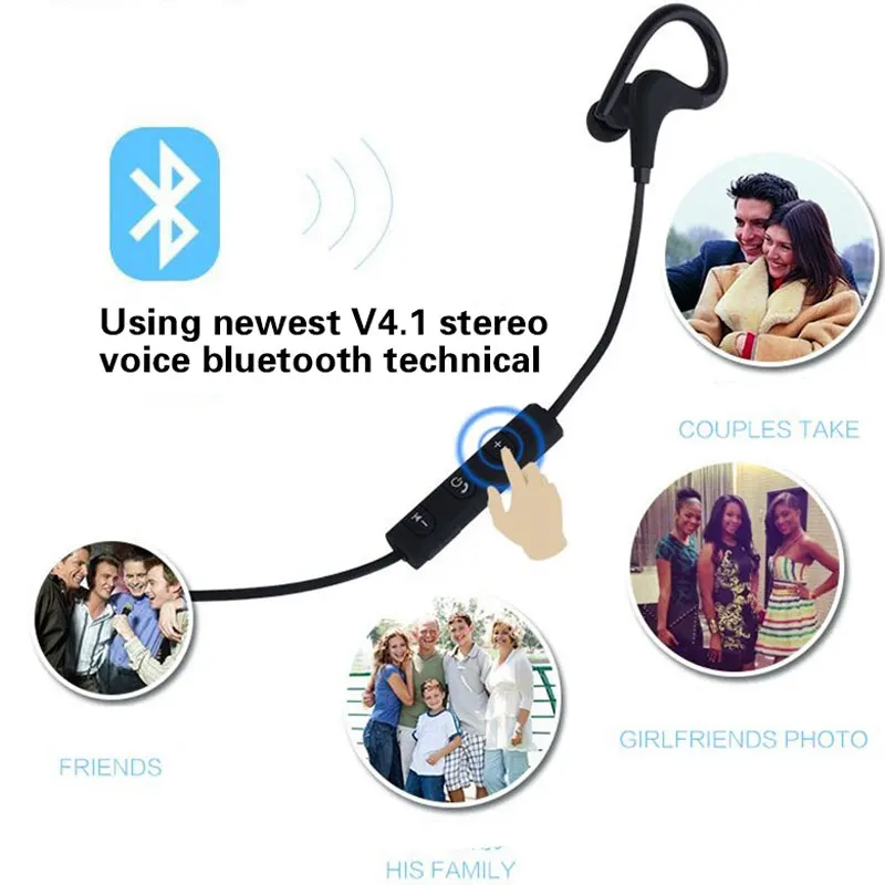 Беспроводные спортивные наушники с ушным крючком стереонаушники Bluetooth для бега