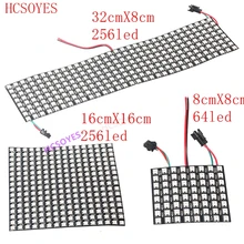DC5V 8x8/16x16/32x8 WS2812B светодиодный Pixel panlel 2811 ic индивидуально адресуемый Светодиодный модуль rgb Светодиодный радиатор Цифровой пикселей панель