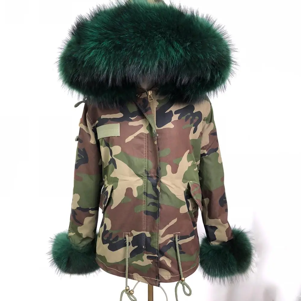 

Women fur parka winter jacket women plus size real raccoon fur coat fur hooded clothing