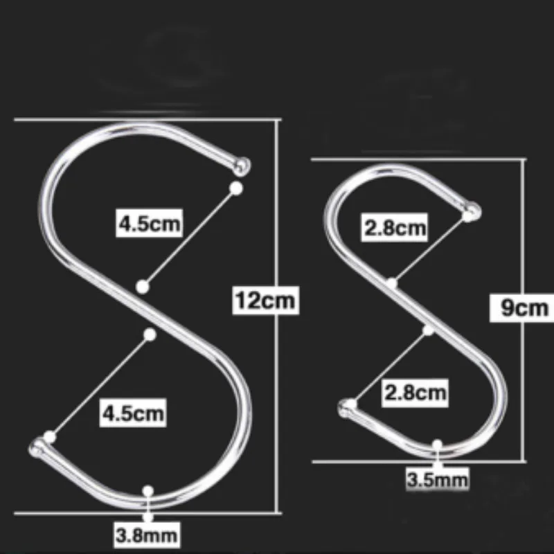 10pcs Stainless Steel S Hooks Kitchen Meat Pan Utensil Clothes Hanger Metal &quotS&quot Shape Type Hangers for Clasp | Дом и сад