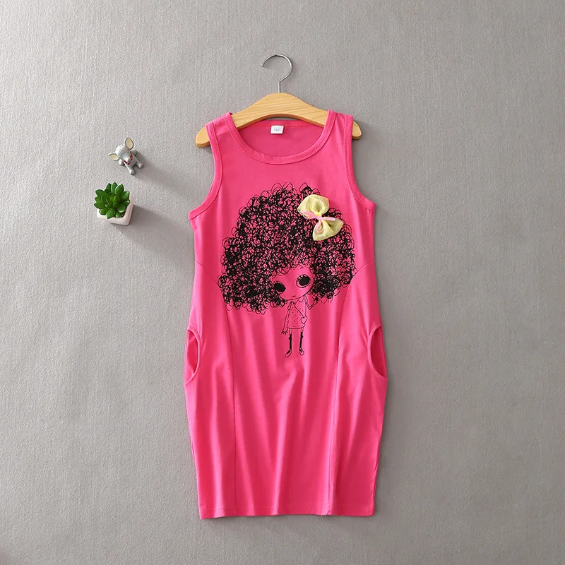 V-TREE Summer Princess Dresses For 4-12 Years Girl Girls Cartoon Sleeveless Dress Costume Kids Bow Clothing Teenagers | Детская одежда