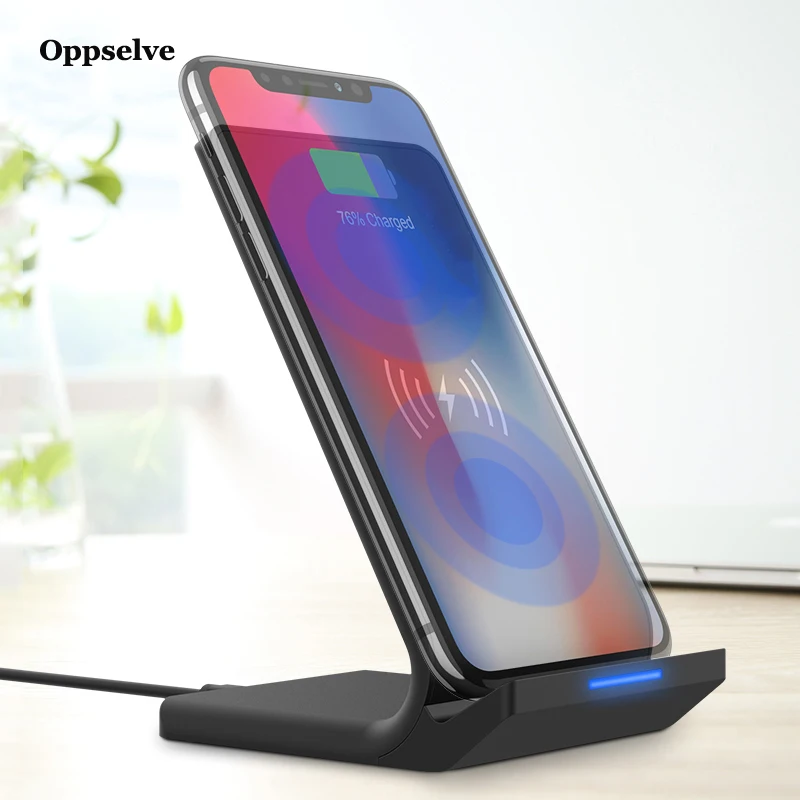 Беспроводное зарядное устройство Oppselve Qi для iPhone X XS Max XR 8 Samsung S9 Note 9 Быстрая