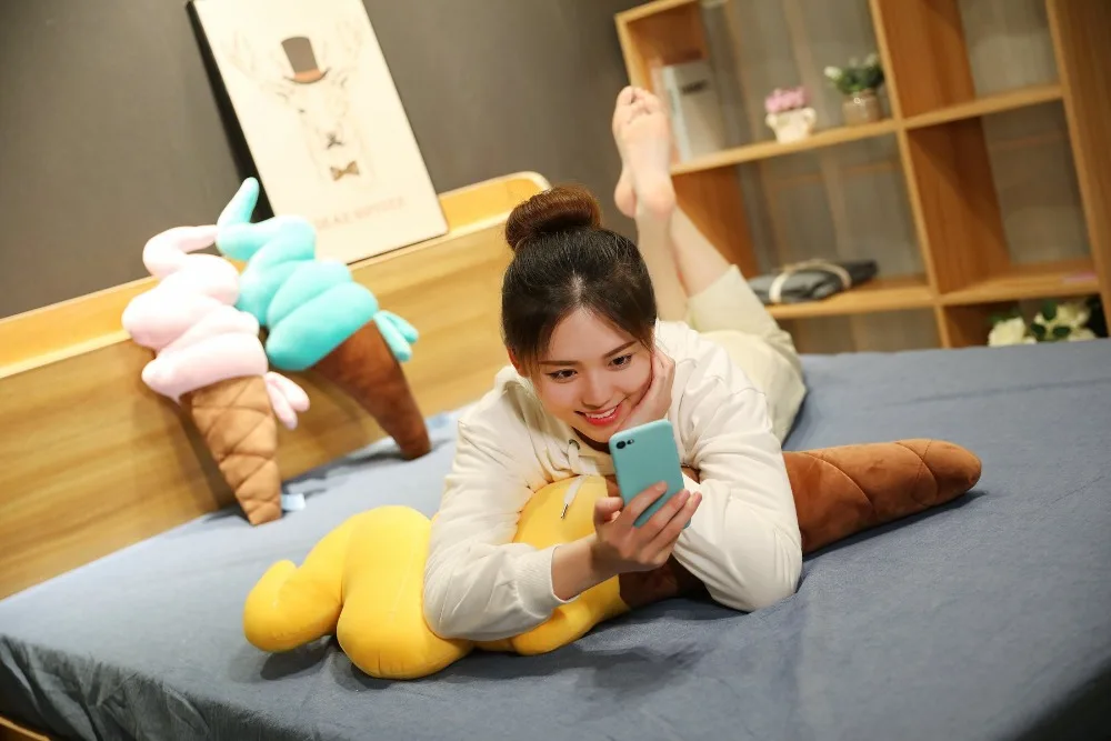 Конфеты Мороженое Plushie летние закуски подушки в виде продуктов креативный реалистичный Декор Подушка желтый розовый синий белый дети девочки женщины подарок
