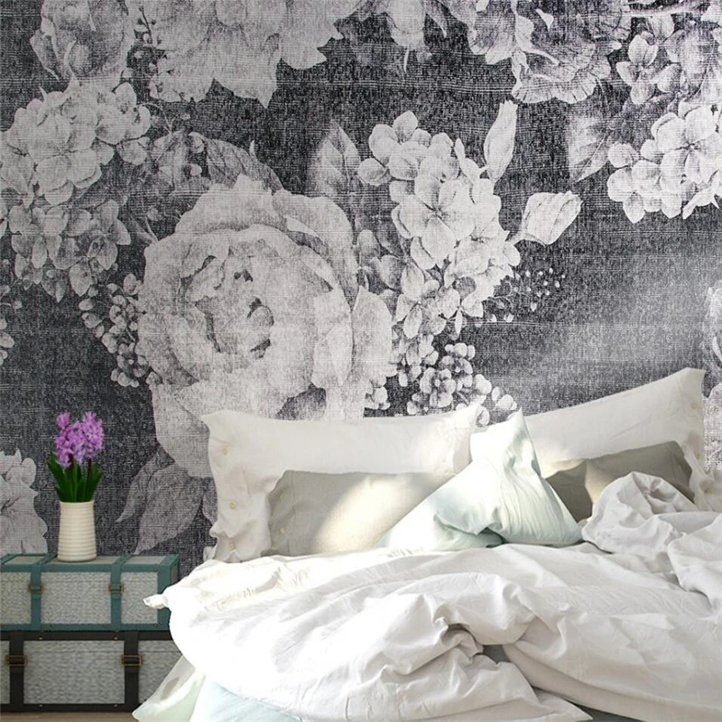 Wellyu современный ретро ручная роспись розы Фон для телевизора Зеленая Шелковая