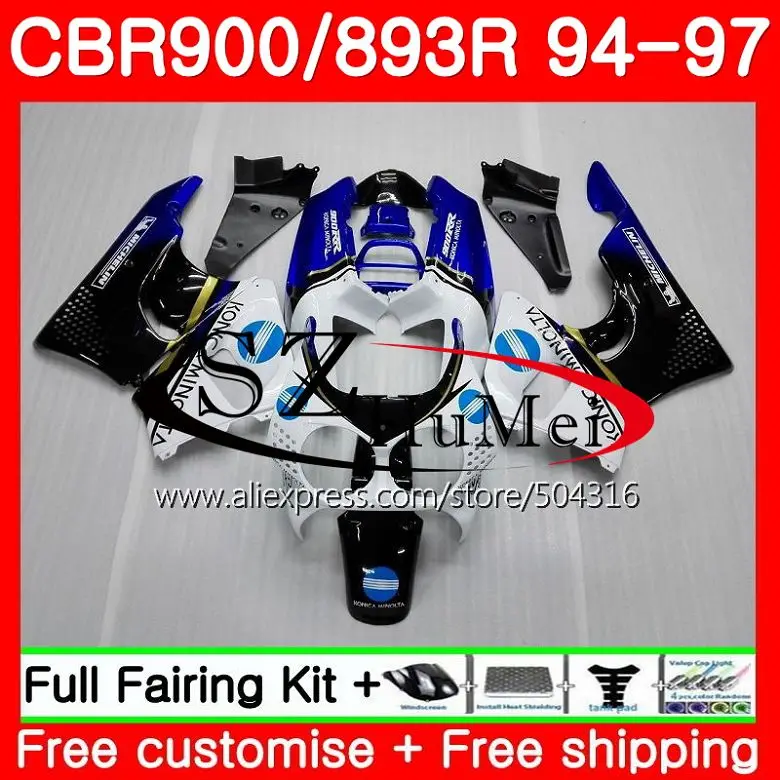 

Body For HONDA CBR 893RR CBR900RR CBR893RR 94 95 96 97 115SH2 CBR 893 KONICA blue CBR900 CBR893 RR 1994 1995 1996 1997 Fairing