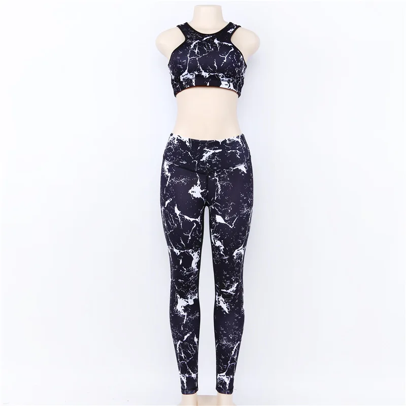 

Yoga Set Sport Suit Women For Running Suit Elasticity Fitness Clothes Workout Wear Sports Bra Leggings Black Gym Clothing