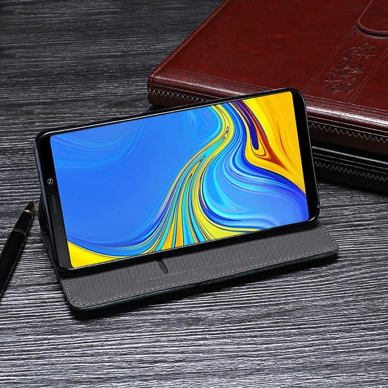 For Samsung Galaxy A9 2018 Case Cover Luxury Leather Flip A920F Protective Phone Retro Back | Мобильные телефоны и