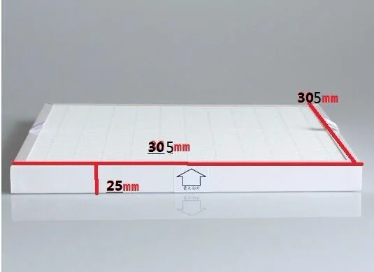 

Фильтр воздушного очистителя, 305x305x25 мм, для скорости 98% PM, с бумажной рамкой