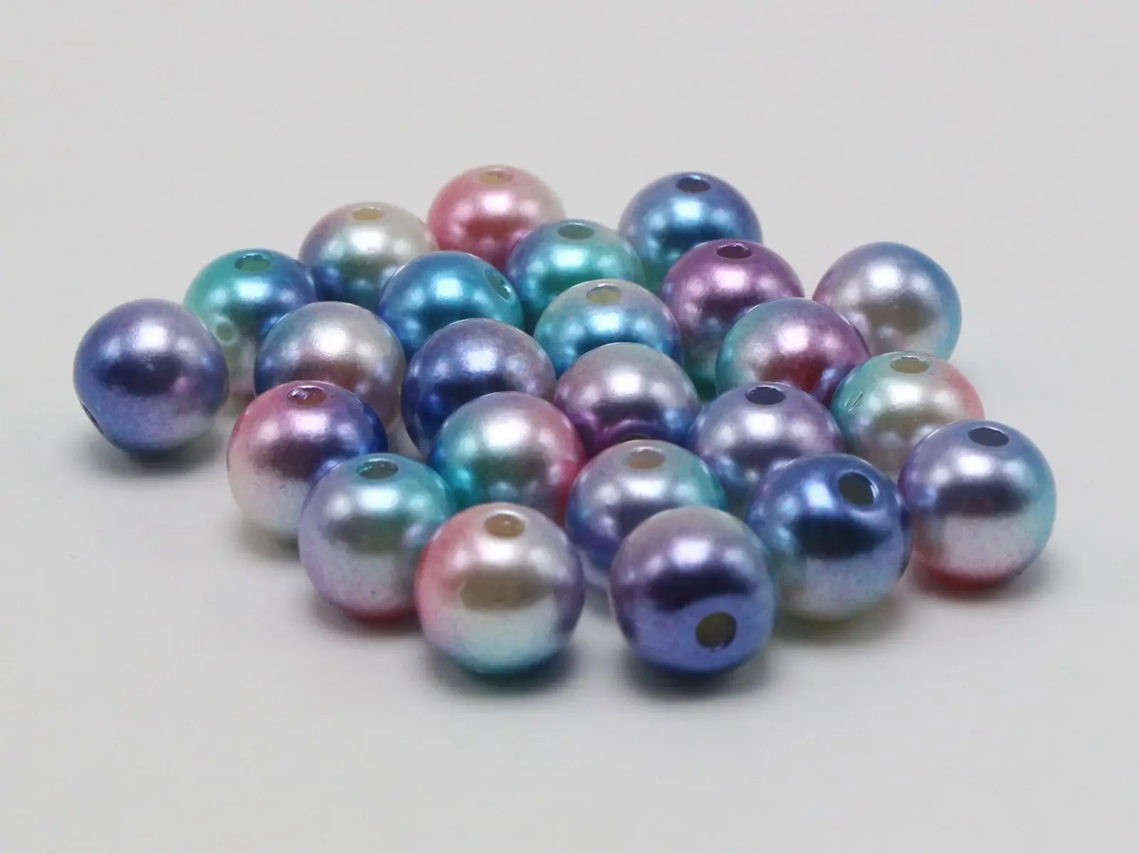 

Dark Multi-Color Gradient Acrylic Faux Pearl Round Beads 6mm 8mm 10mm