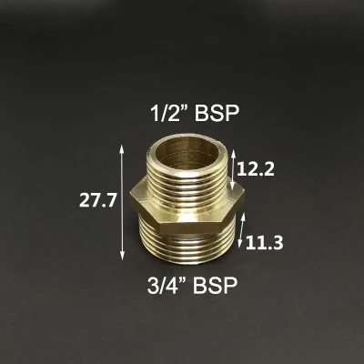 1/" 1/4" 3/" 1/2" 3/" 1" BSP Мужская резьба, латунный фитинг для труб, одинаковый редукционный шестигранный ниппельный соединитель, переходник - Цвет: NO15