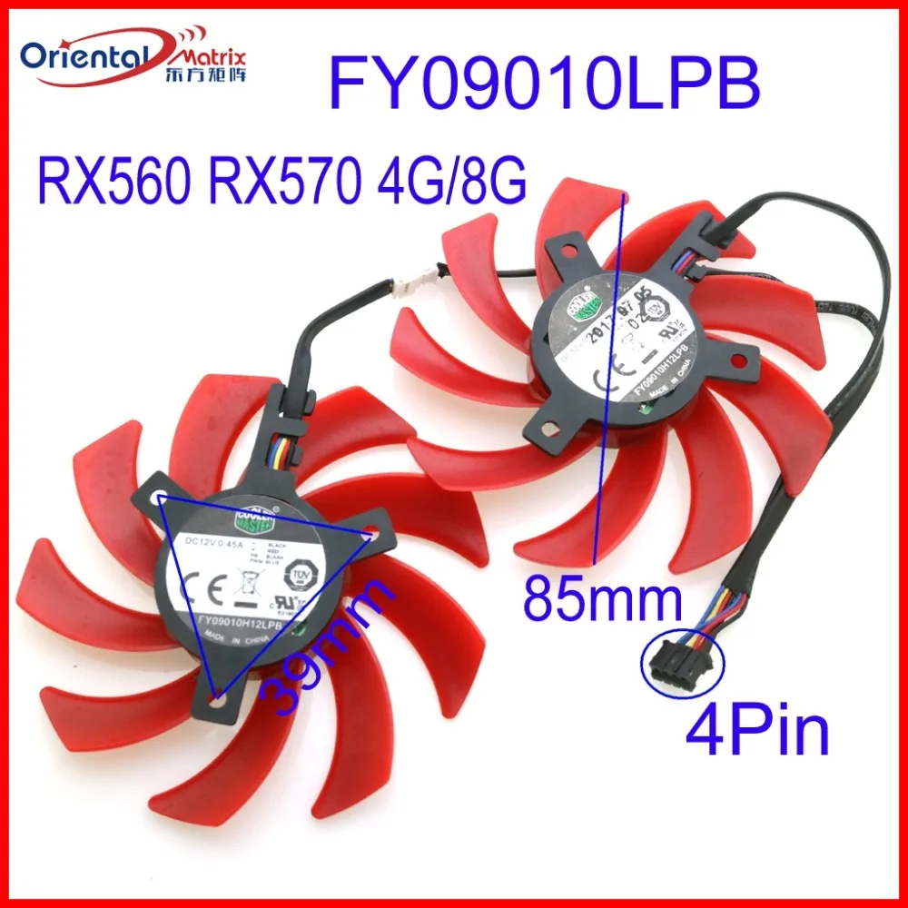 

Free Shipping FY09010LPB 12V 0.45A 85mm 4Wire 4Pin VGA Fan For XFX RX560 RX570 4G 8G Graphics Card Cooling Fan