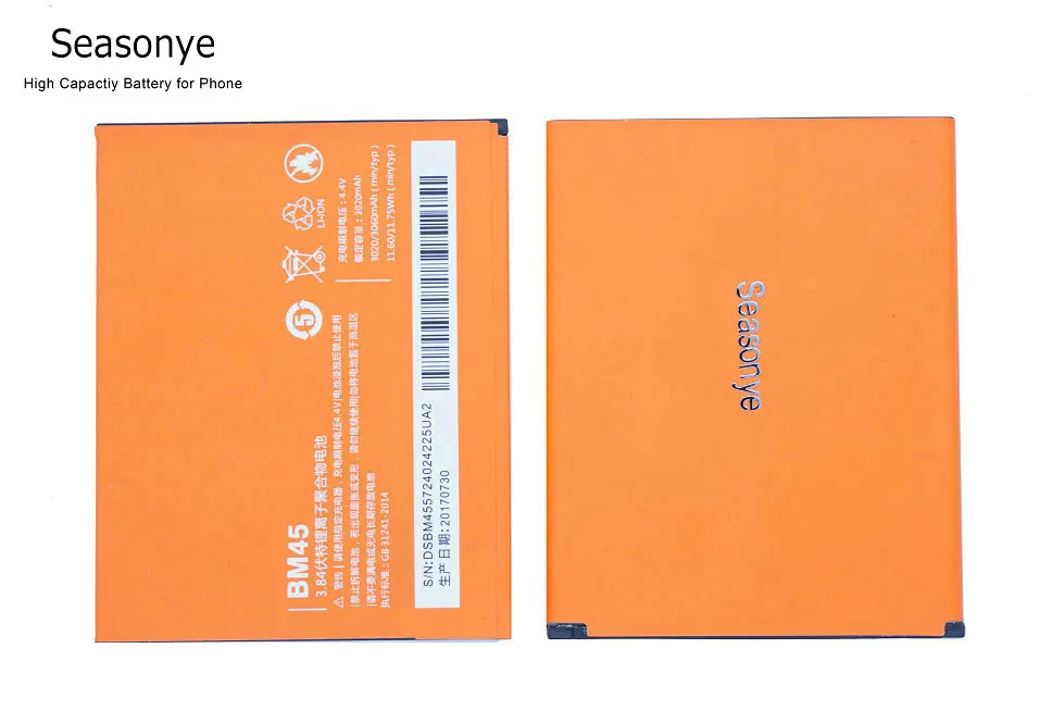Сменная батарея для Xiaomi Hongmi Red Rice Redmi Note 2 Note2 BM 45/BM45 + код отслеживания 3020