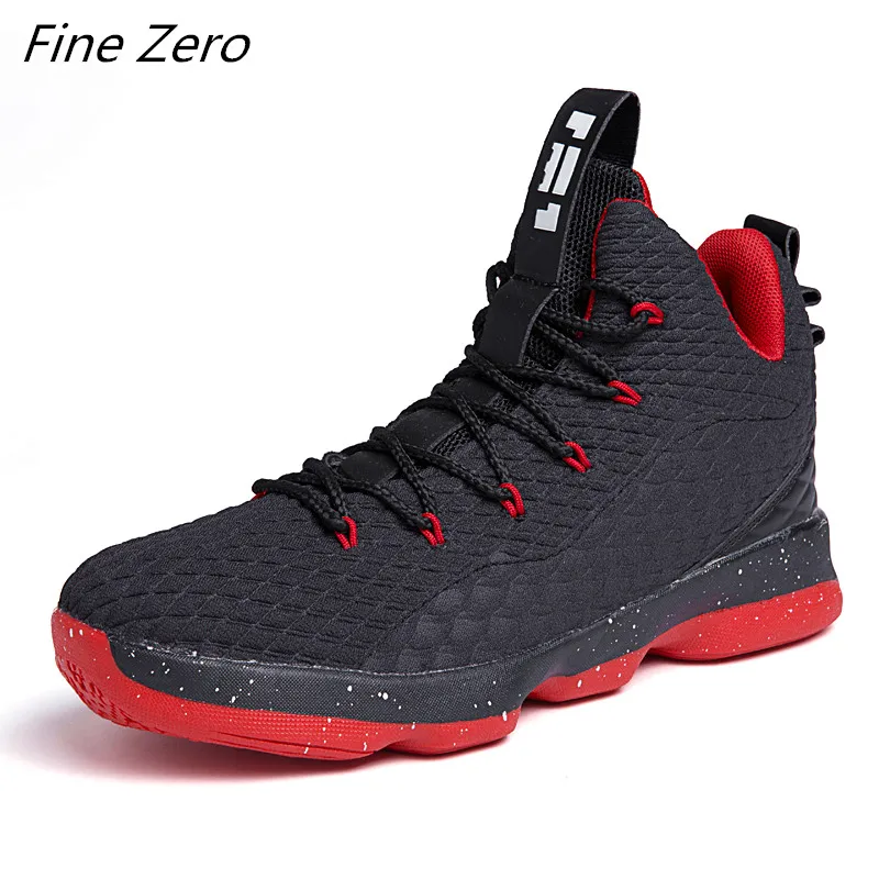 black red Новинка, высокие баскетбольные кроссовки Lebrons, мужские амортизирующие дышащие баскетбольные кроссовки, противоскользящие спортивные уличные мужские спортивные кроссовки - Цвет: black red