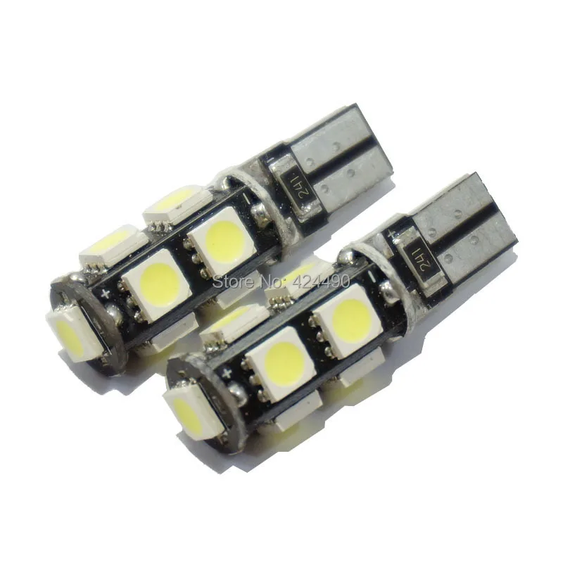 2 шт./лот T10 9 smd 5050 led Canbus Error Free светодиодные лампы для автомобиля W5W 194 9SMD лампочки без ошибок OBC Белый/Синий