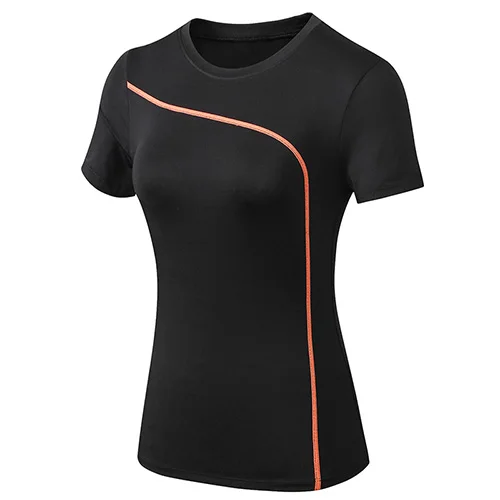 NB92201Orange Новые женские спортивные комплекты из 2 предметов, комплект для йоги, одежда для спортзала, футболка для тенниса и йоги+ бесшовные леггинсы, спортивный костюм для тренировок, одежда для активного отдыха - Цвет: NB92201Orange
