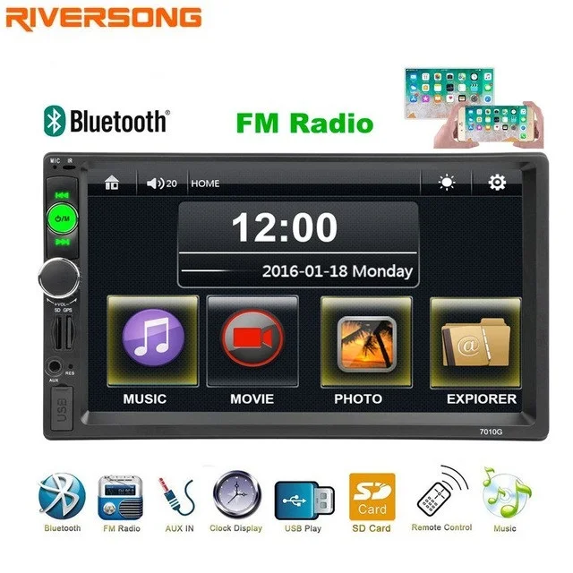 7010 г 2 din автомобильный радиоприемник gps навигация Авторадио Bluetooth AUX FM USB
