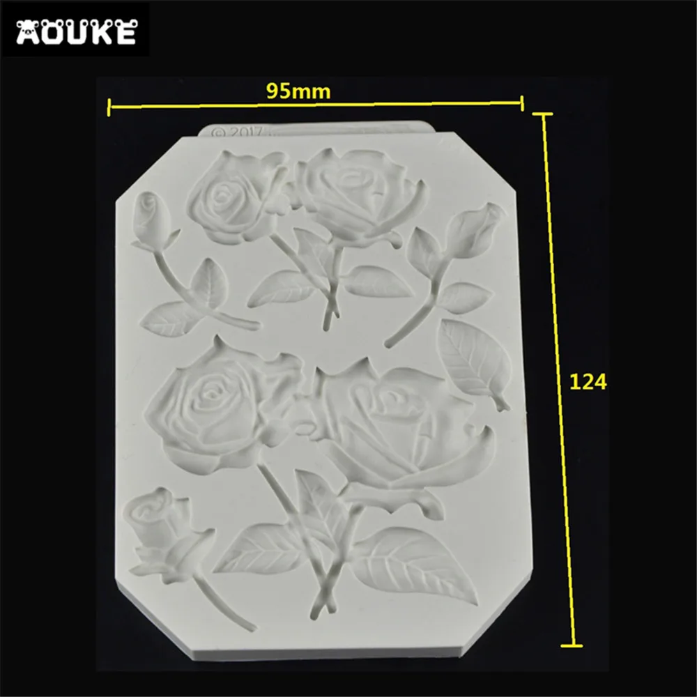 Силиконовая форма для выпечки в форме розы и цветов J160|flower shape|baking toolsfondant cake |