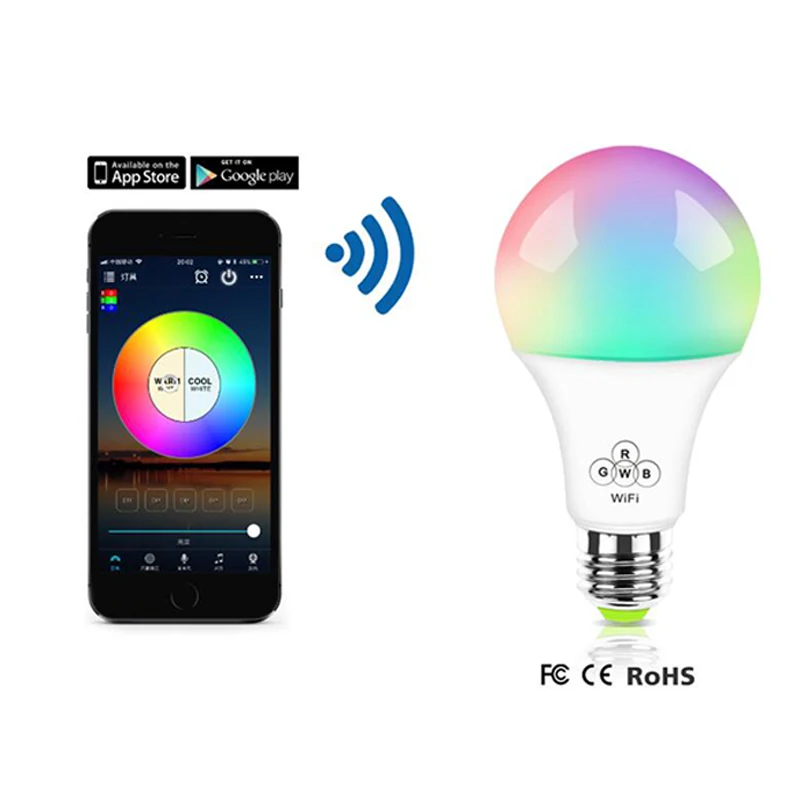 Умная Wi Fi светильник ПА 4 5 Вт/6 Вт RGB Волшебная лампа для пробуждения совместима с