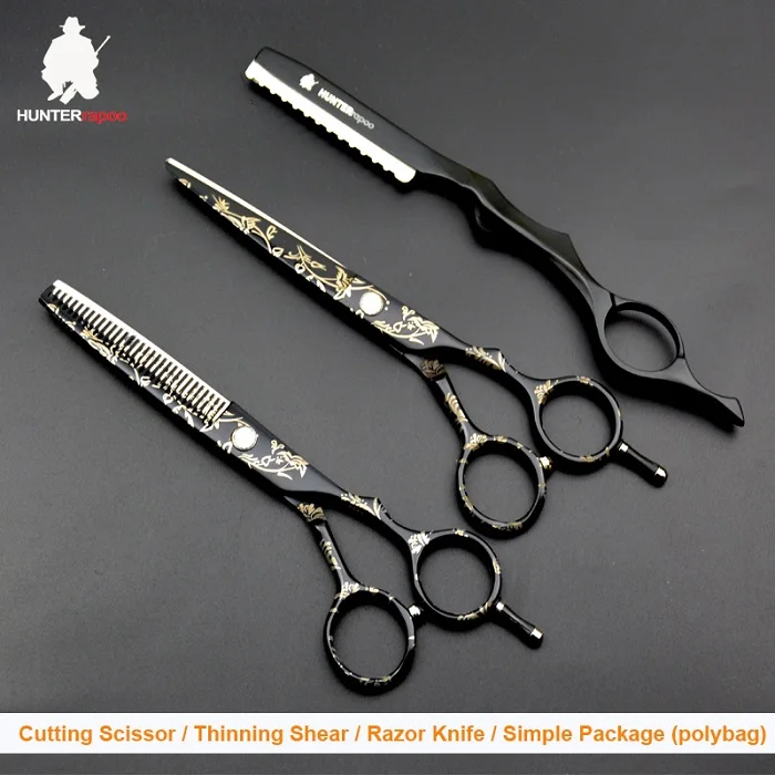 5 5 inch no bag Скидка 40% на HUNTERrapoo 5,5 дюймов HT9140 Парикмахерские ножницы комплект для стрижки волос ножницы и филировочные ножницы для парикмахерской триммер клипер - Цвет: 5 5 inch no bag