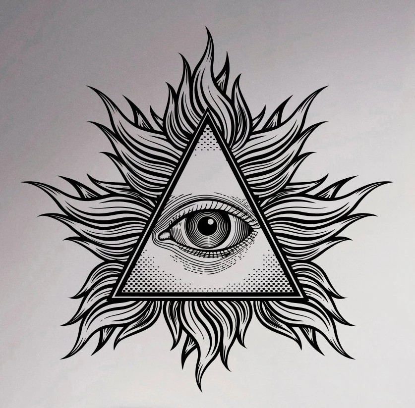All Seeing Eye Wall Vinyl Decal Illuminati Sigh Pyramid Sticker Decor Living Room Art Murals Creative Housewares Design | Дом и сад