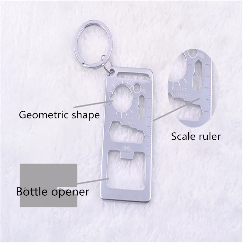 

Hot sale multi-function ruler shape creative practical business keychain student ruler key chain wholesale