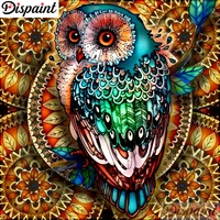 dispaint full squareround drill 5d diy diamond painting animal owl scenery embroidery cross stitch 3d home decor gift a10179
