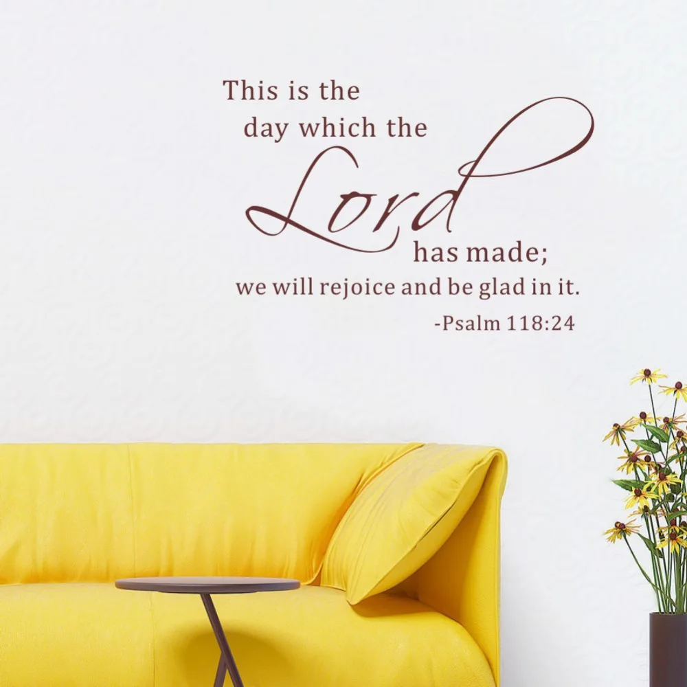 Psalm 118:24 художественная работа с цитатами наклейки на стену Виниловые буквы для