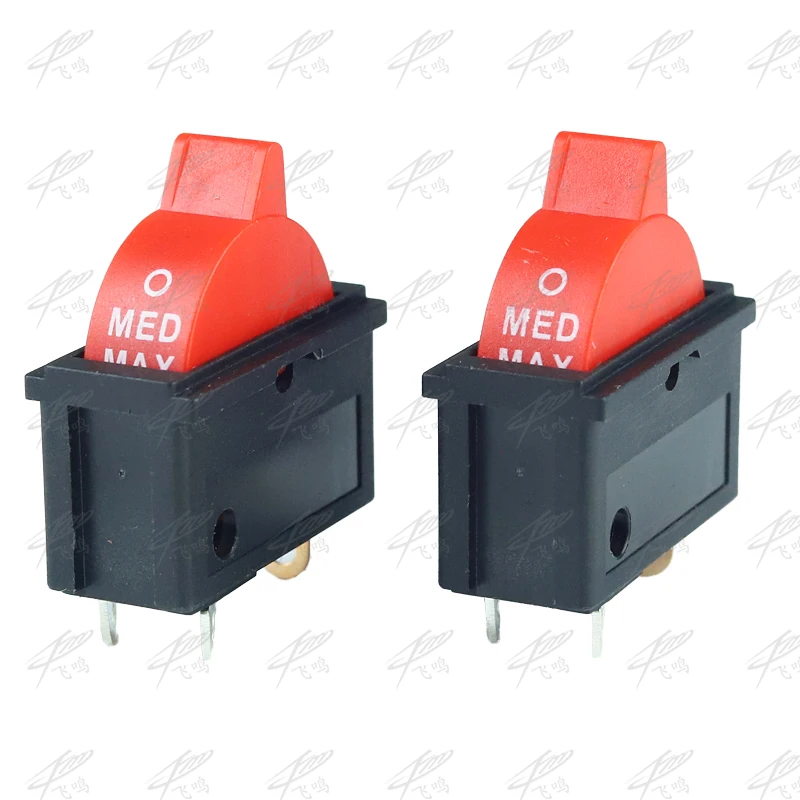 2PCS 10A 250V Black Red Wind Speed Control Button Rocker Switch 3 Positions 3Pin SPDT For Hair dryer KCD16-103 | Обустройство дома