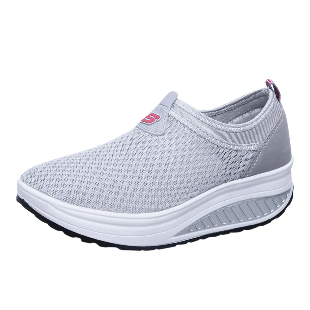 Gray SAGACE обувь; Новинка; Модные женские повседневные дышащие кроссовки на плоской подошве для бега; женские кроссовки на платформе; Прямая поставка; May31 - Цвет: Gray