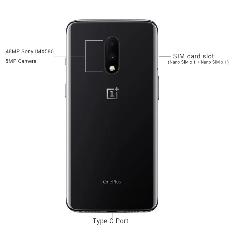 Глобальная ROM Oneplus 7 12 Гб RAM 256 ГБ Смартфон Snapdragon 855 6 41 "20 Вт Быстрая зарядка 48MP UFS 3 0