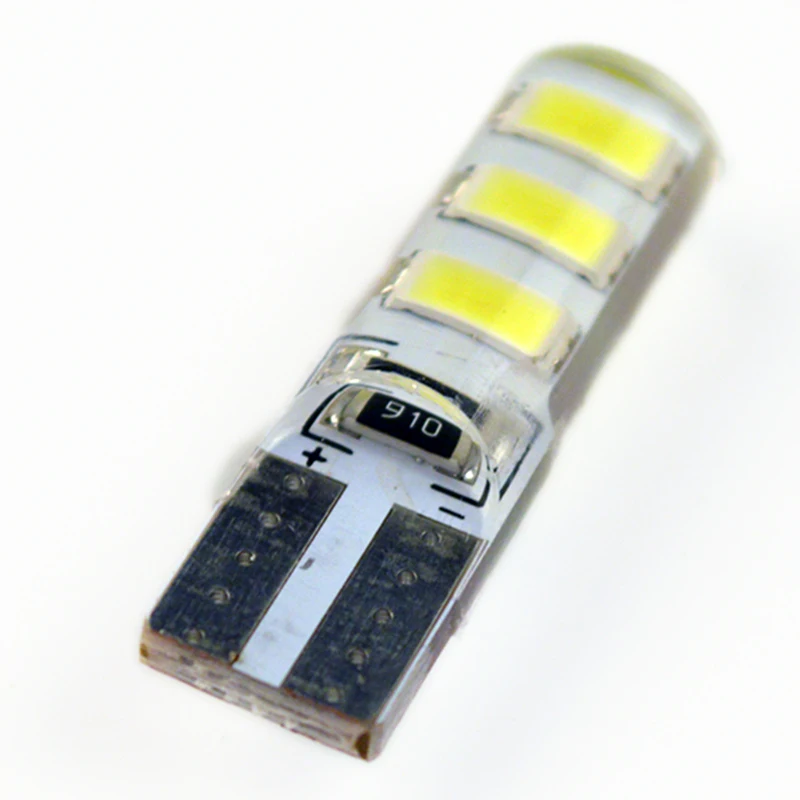Flytop светодиодный автомобильный лампочка T10 5730SMD CANBUS силиконовый корпус 6 чипов W5W