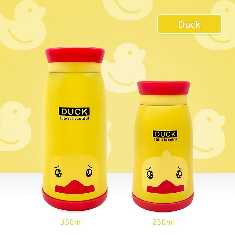 Duck Имя изготовления на заказ для детей подарок мультфильм бутылка-термос для Бутылки для воды Нержавеющая сталь вакуумной изоляцией из нержавеющей стали и отдыха на природе, фляга - Цвет: Duck