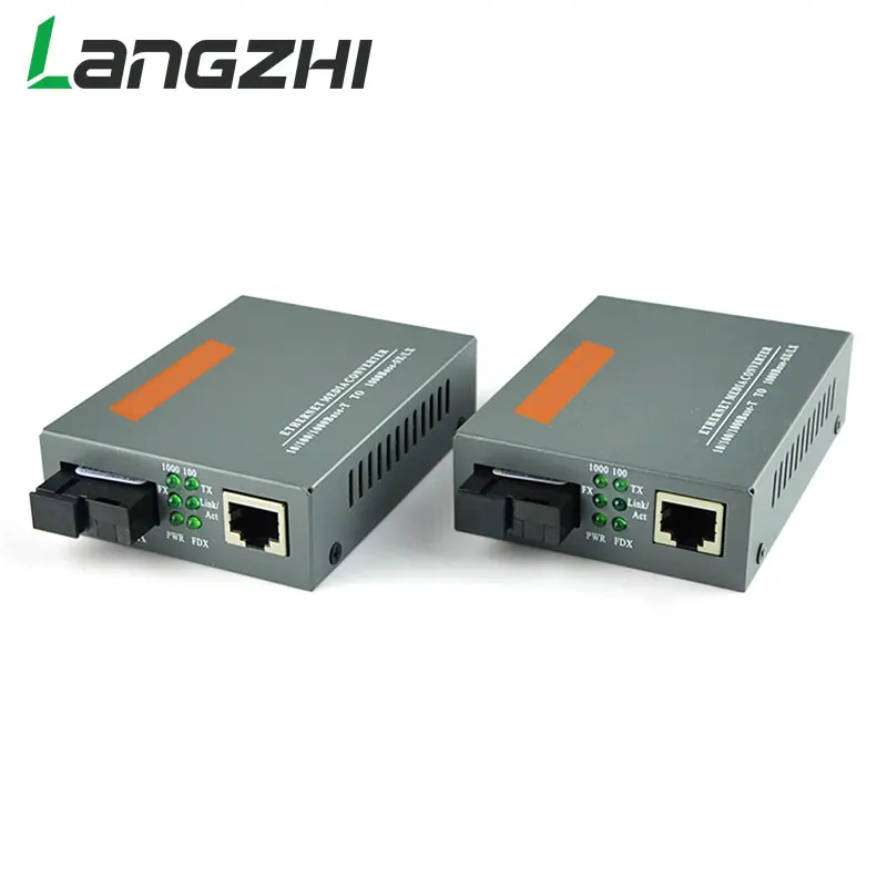 LANGZHI 1 пара HTB-GS-03 A/B гигабитный волоконно-оптический медиаконвертер одномодовый приемопередатчик SC порт 20 км внешний источник питания