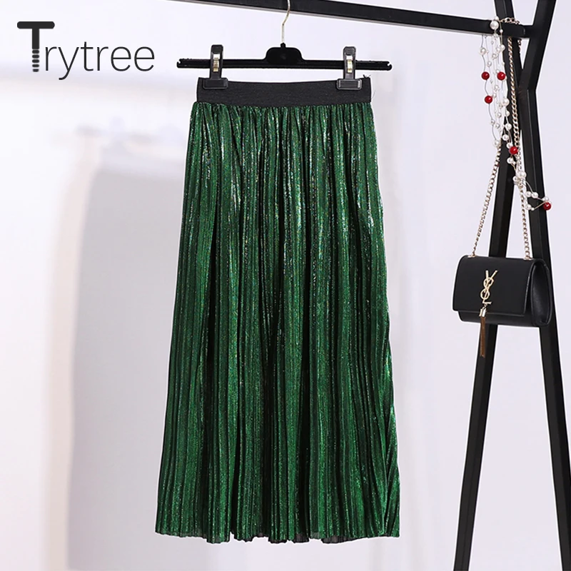 Trytree Spring summer Set Women two piece set Casual Fashion tops + skirt Top V-neck Office Polyester Solid Suit Pullover | Женская