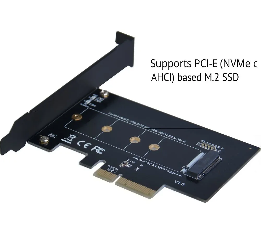 M.2 NVMe SSD NGFF к PCIE X4 адаптер M карта интерфейса поддержка PCI Express 3 0 2230 2280 Размер полная
