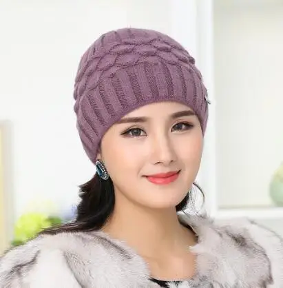 Beanies skullies woman autumn and winter cap girl knitted hats for women beanie warm hat gorro ladies winter wool caps bone - Цвет: 4