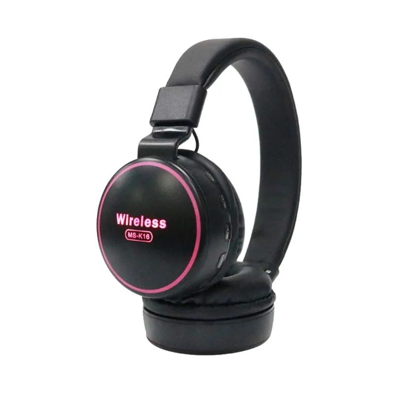 Розовый SMILYOU светодиодный светильник классные детские беспроводные наушники Bluetooth 5,0 наушники игровая гарнитура с микрофоном для всех телефонов в подарок - Цвет: Розовый